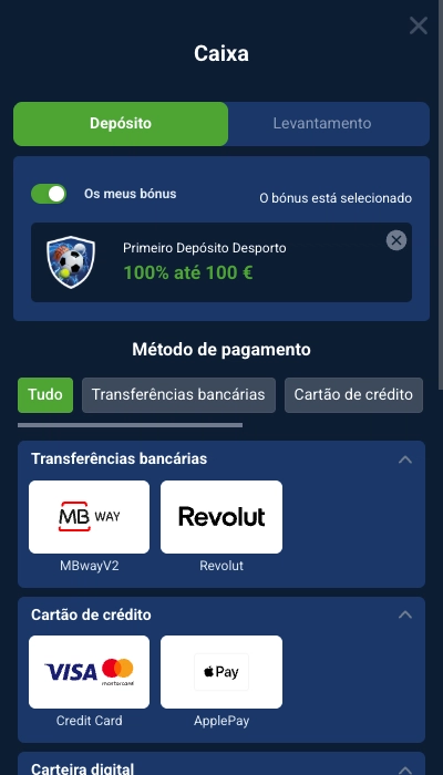 Métodos de pagamento 20Bet