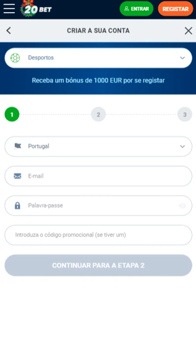 Bônus de Registro - 20bet - Página 1