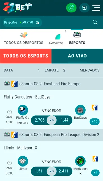 Esportes Virtuais 22bet