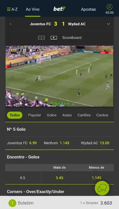 O livestreaming no Bet7