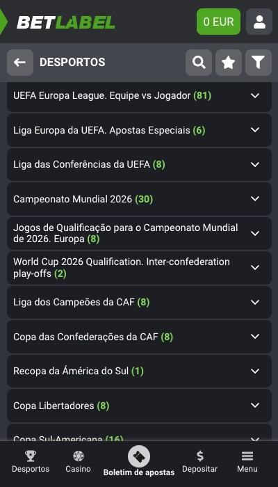 Competições Betlabel