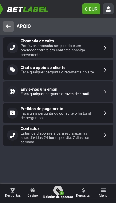 Apoio Betlabel: nossa opinião sobre a ajuda