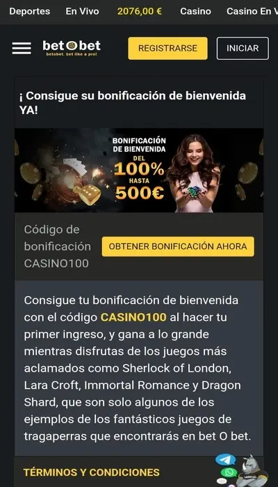 bônus de cassino Betobet