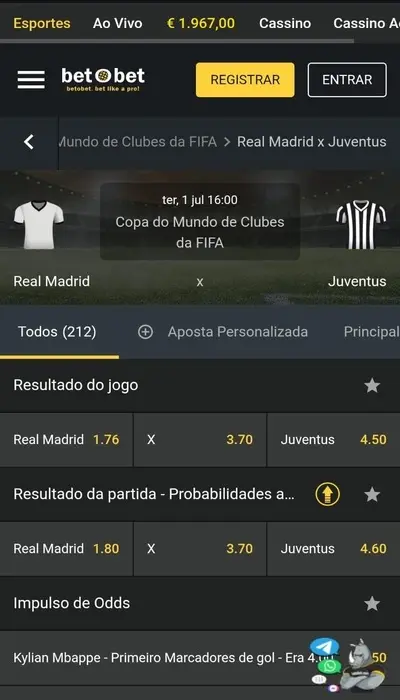 As odds do Betobet na internet