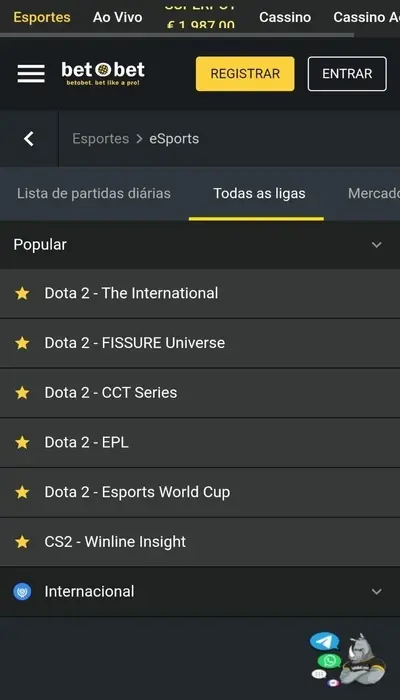 Virtuais Esports no Betobet
