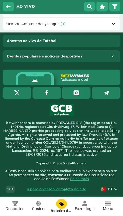 Segurança: Betwinner é confiável?