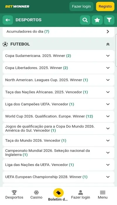 As apostas outright na Betwinner