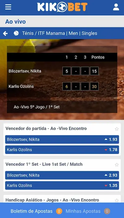apostas ao vivo kikobet