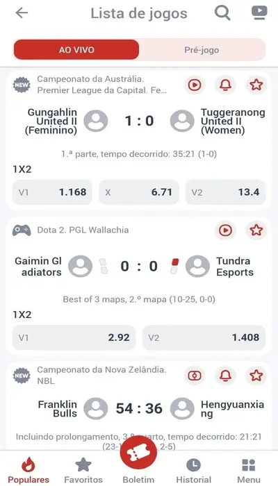 Megapari ao vivo: o que valem as apostas em direto?