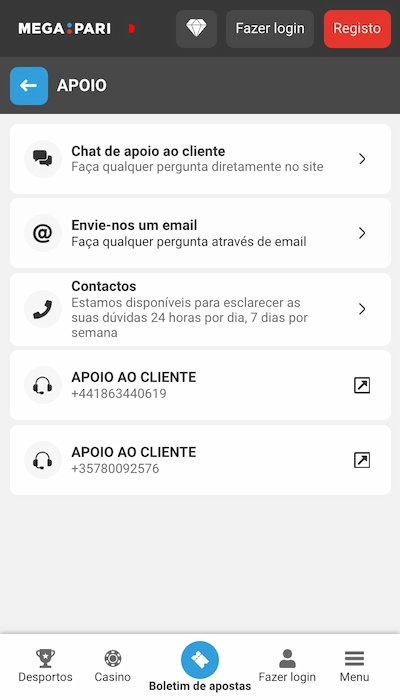 Apoio Megapari: nossa opinião sobre a ajuda