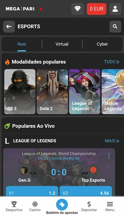 As apostas nos Esportes Virtuais na Megapari