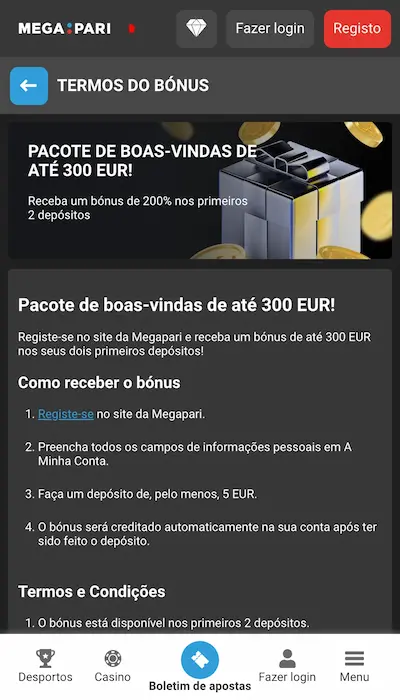 Como tirar partido do bônus Megapari da melhor forma?
