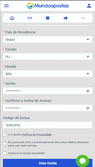 Registo Mundoapostas - Página 3