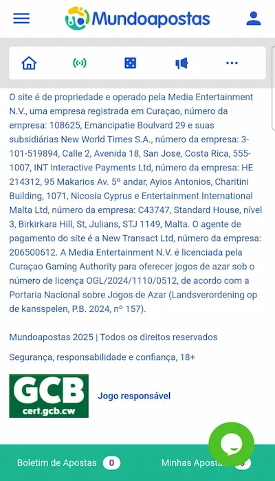 licenças mundoapostas