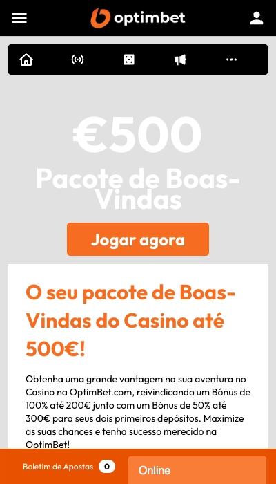 Bônus cassino Optimbet