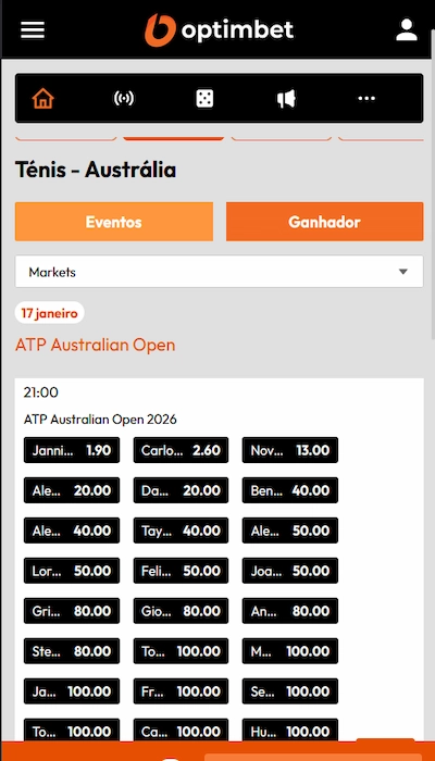 Apostas outright Optimbet