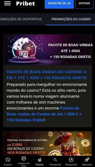 bonus cassino pribet