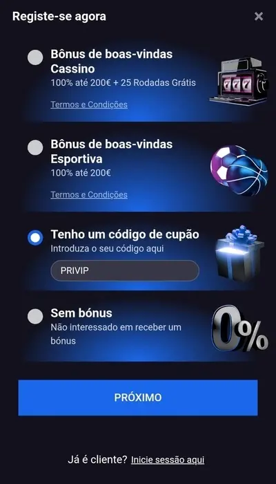 colocar código pribet