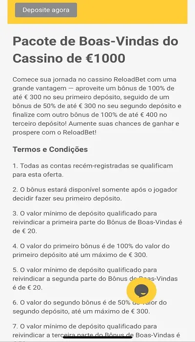 bonus cassino reloadbet