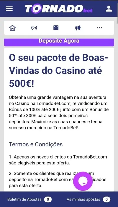 O bônus de cassino da Tornadobet