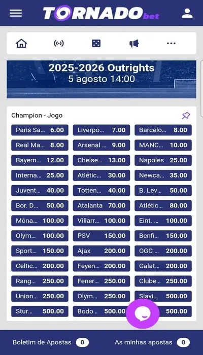 As apostas outright no Tornadobet