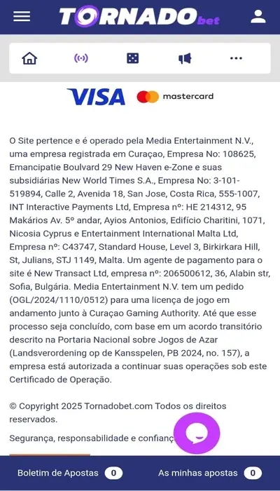 Tornadobet segurança