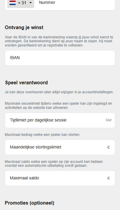 Circus registratie - limieten