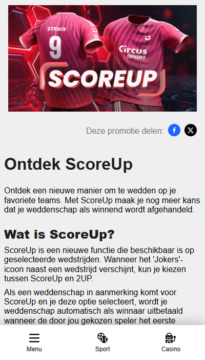 Circus promotie - ScoreUp