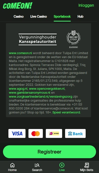 Betrouwbaarheid ComeOn
