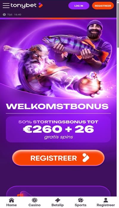 Tonybet: welkomstbonus casino