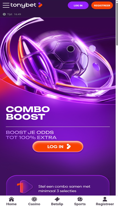 Tonybet promotie: combo boost