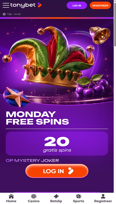 Tonybet promotie: monday free spins
