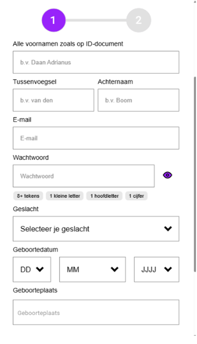 Tonybet: handmatige registratie