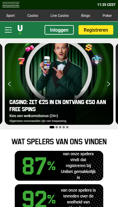 Unibet - casino welkomstbonus