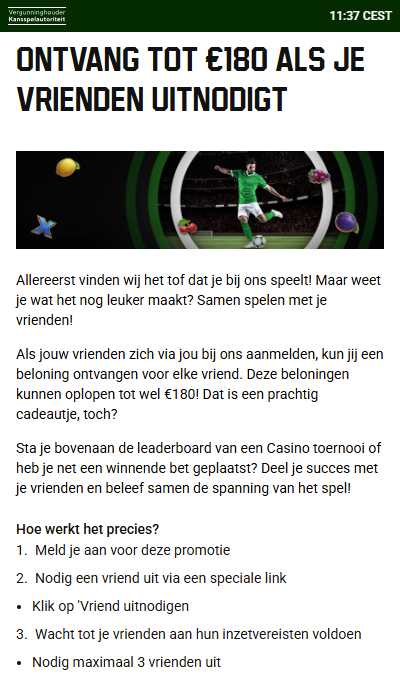 Unibet - nodig vrienden uit