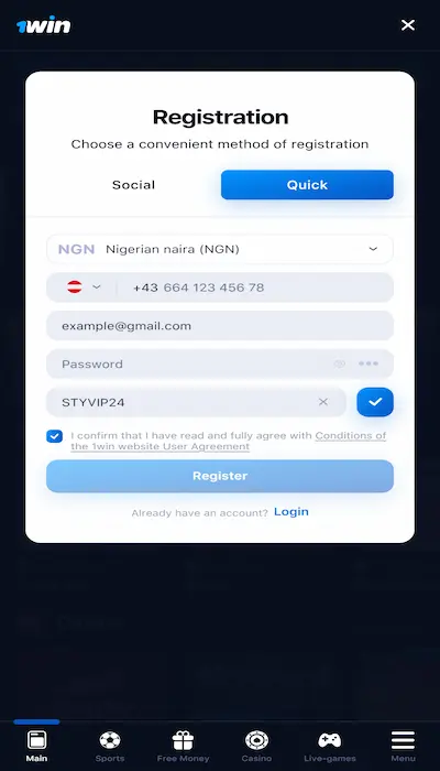 1Win registration - Page 3