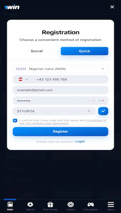 1Win registration - Page 4