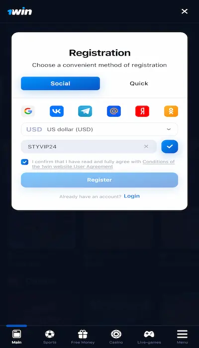 1Win registration - Page 2