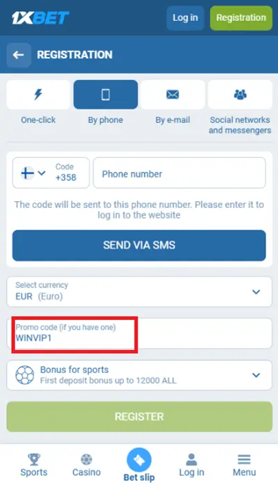 1xbet registration 2
