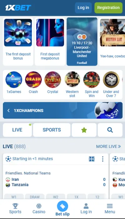 1xbet homepage