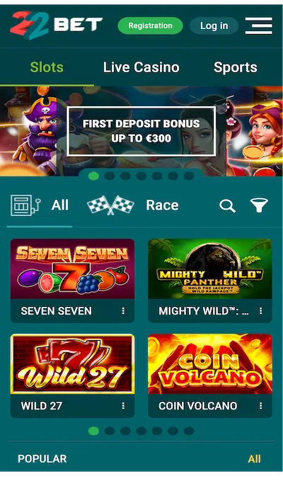 22Bet Casino bonus