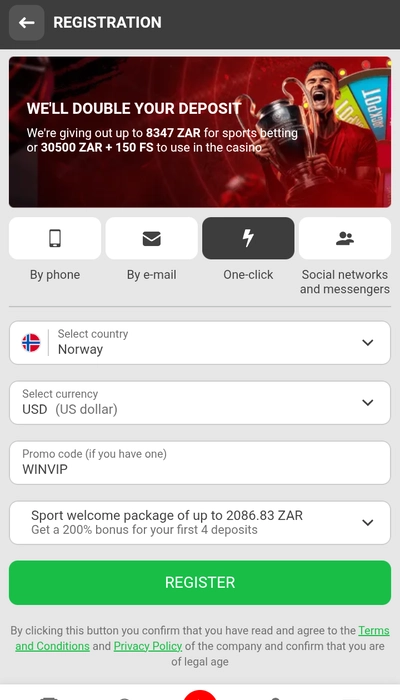 Signing up with 888Starz