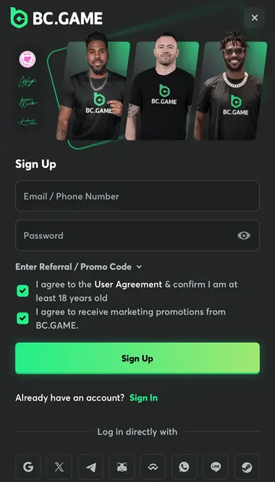sign up 2