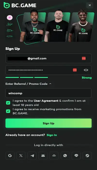 sign up 3