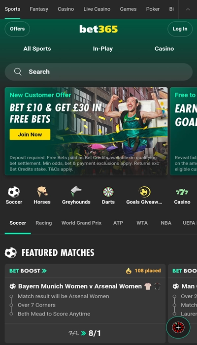 bet365 homepage