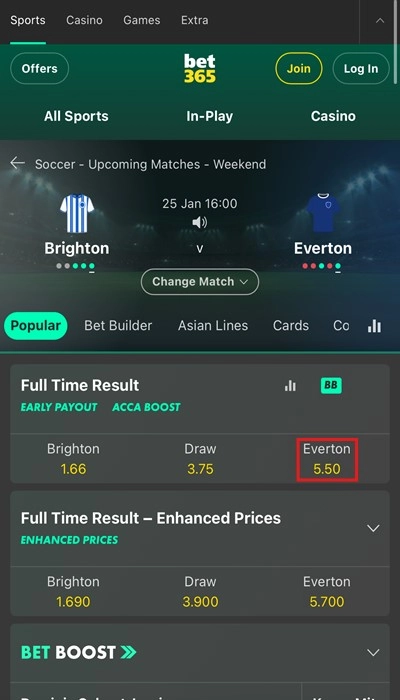bet365 odds