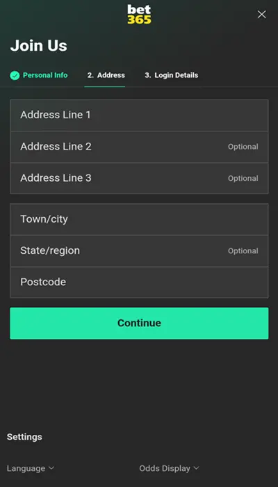 bet365 signup