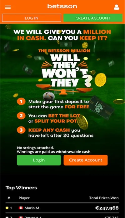 Betsson Million promo