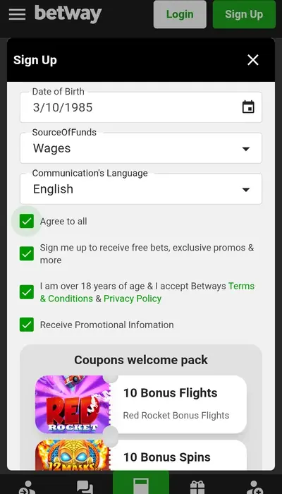 betway sign up