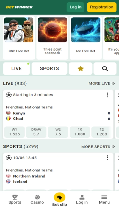 Registering with Betwinner